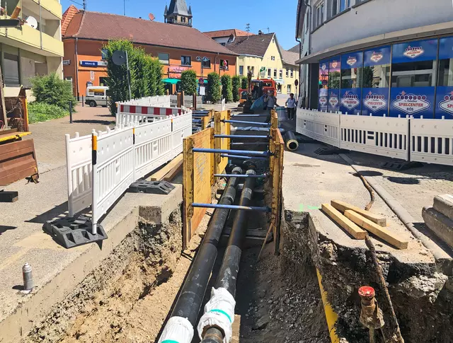 Bauarbeiten an der Hauptstraße im Östringer Stadtzentrum stehen vor dem Abschluss