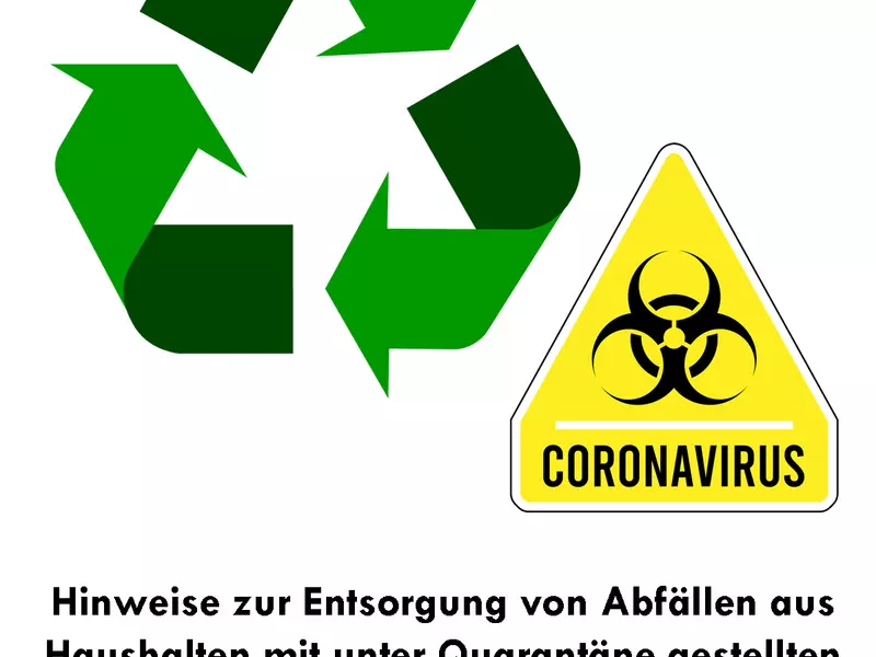 Corona: Hinweise zur Entsorgung von Abfällen aus Haushalten betroffener Personen